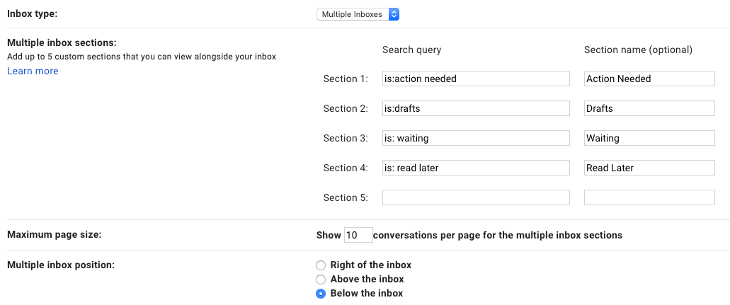 Gmail inboxes